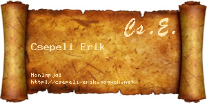 Csepeli Erik névjegykártya